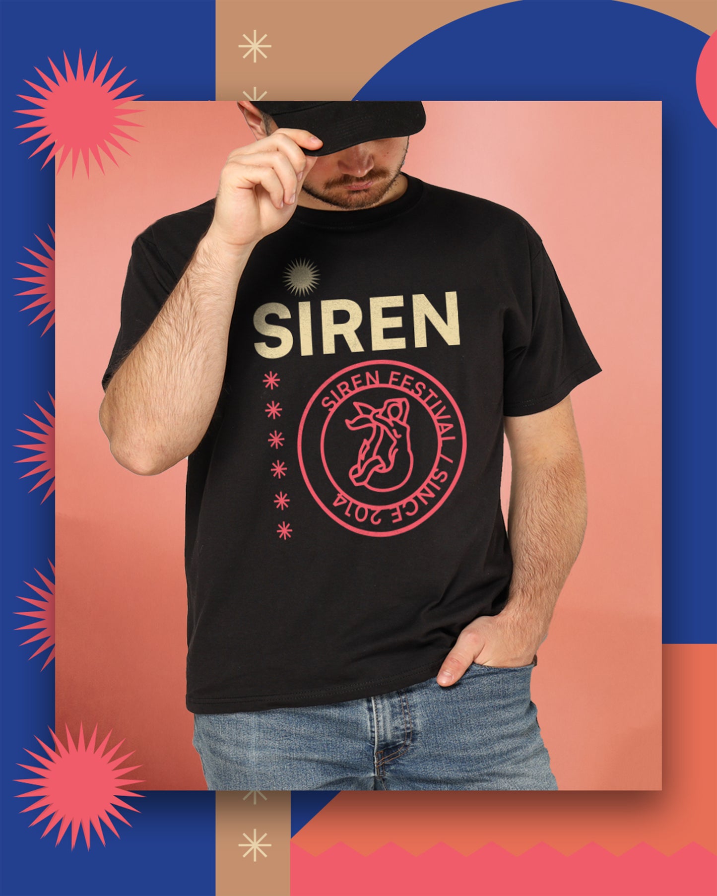 OFFICIAL MERCH OFFICINA MUSH x SIREN FESTIVAL - T-SHIRT NERA