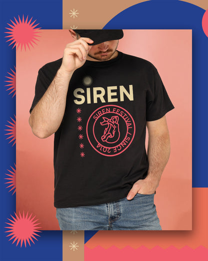 OFFICIAL MERCH OFFICINA MUSH x SIREN FESTIVAL - T-SHIRT NERA